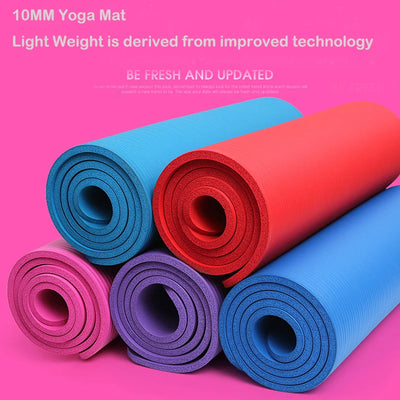 Extra thick yoga mat, exercise mattress for beginners, durable, NBR Pilates,Yoga mat for gym yoga studio,Home Yoga fitness, 10mm