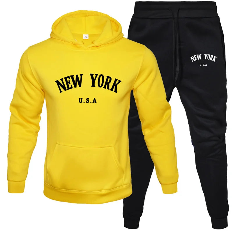 New York Hoodie Tracksuit-Online Digital Fitness Store