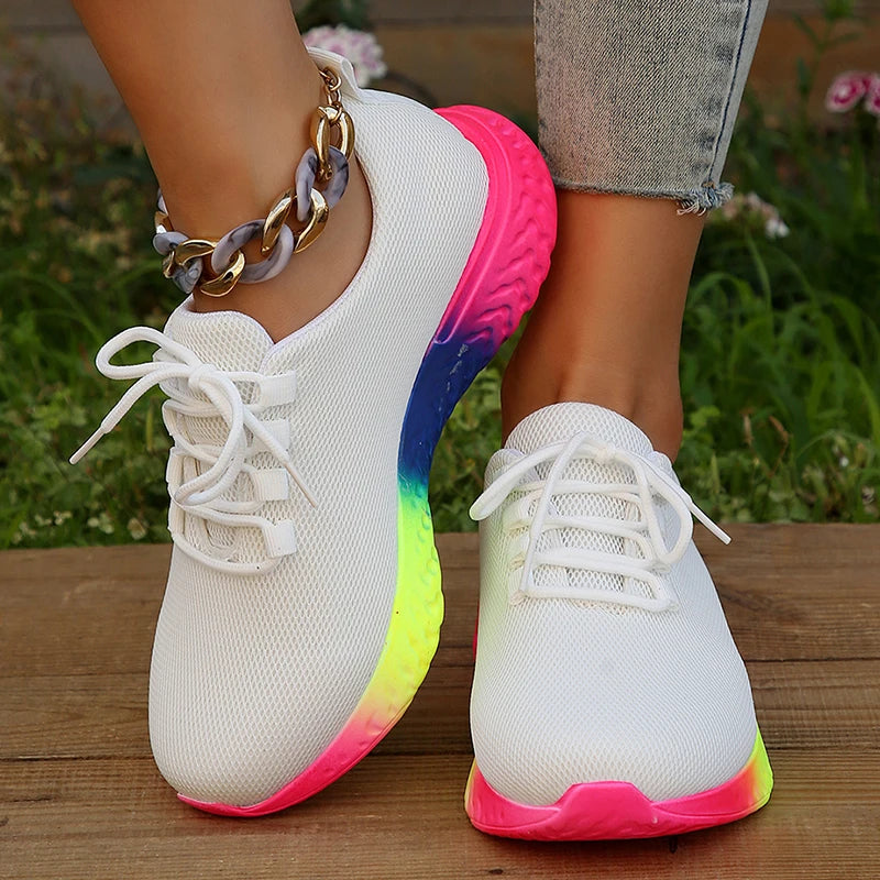 Women Rainbow Sole Sneakers-Online Digital Fitness Store