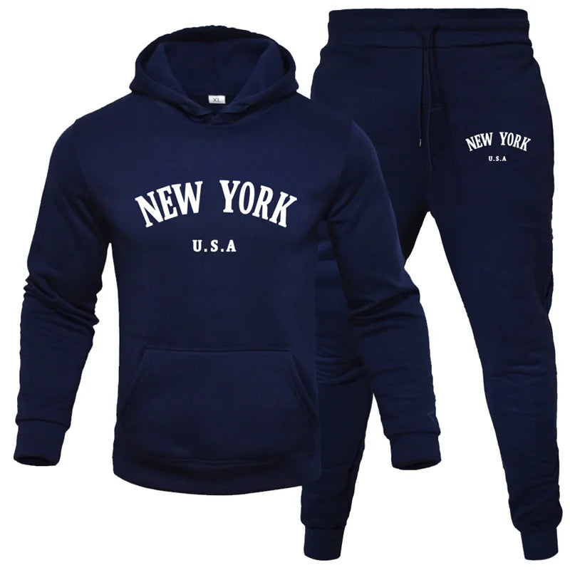 New York Hoodie Tracksuit-Online Digital Fitness Store