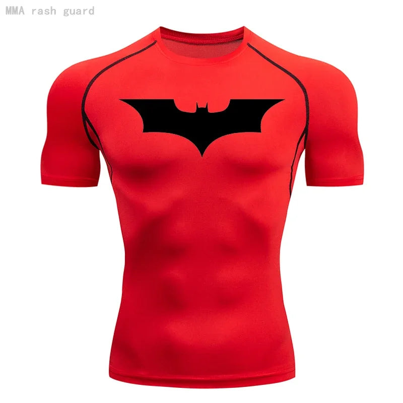 Men's Compression Quick Dry T Shirt, Batman Compression T Shirt, Dark Knight T Shirt