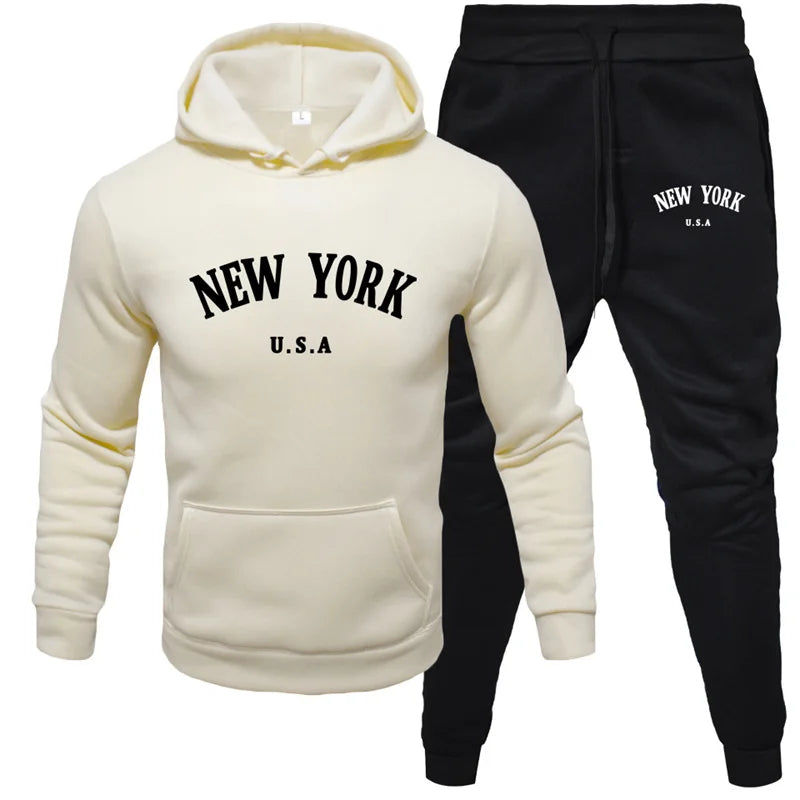 New York Hoodie Tracksuit-Online Digital Fitness Store