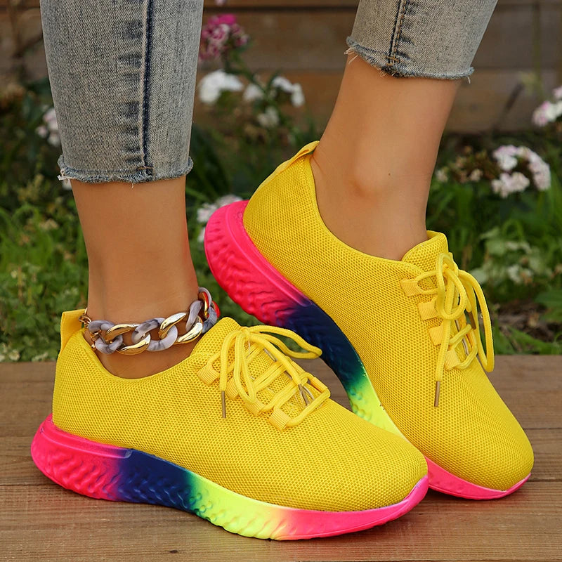 Women Rainbow Sole Sneakers-Online Digital Fitness Store