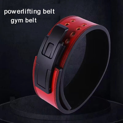 Powerlifting Squat Gym Training Belt Hard Pull Cowhide Powerlifting Belt Lever Buckle Weightlifting Strength Belt Waist Protector