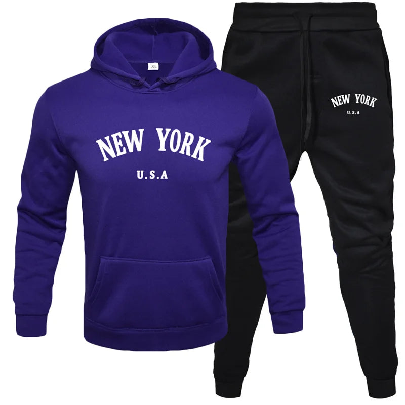 New York Hoodie Tracksuit-Online Digital Fitness Store