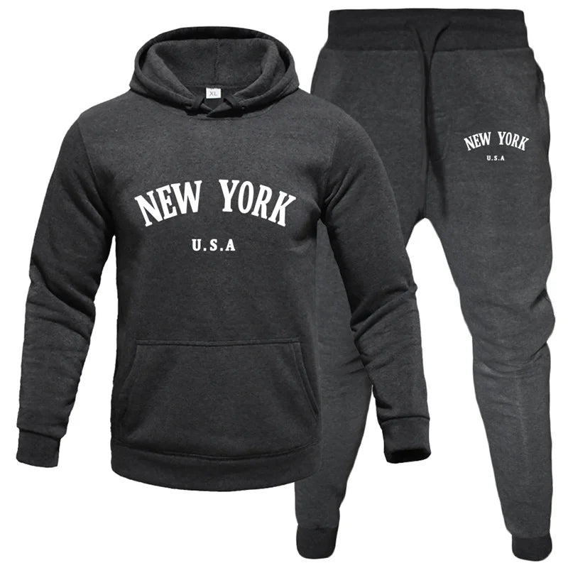 New York Hoodie Tracksuit-Online Digital Fitness Store