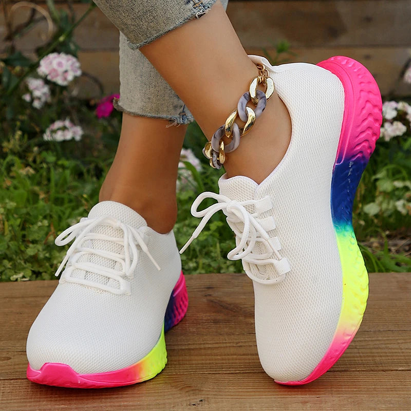 Women Rainbow Sole Sneakers -Online Digital Fitness Store