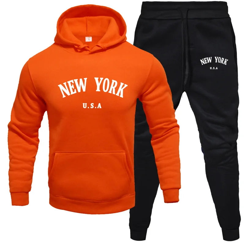 New York Hoodie Tracksuit-Online Digital Fitness Store