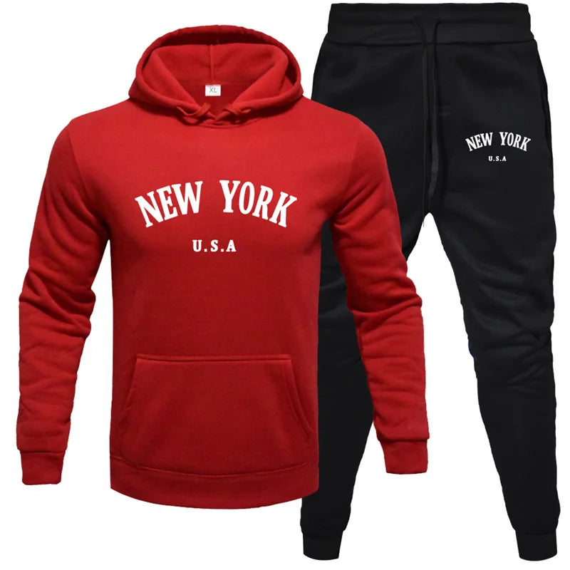 New York Hoodie Tracksuit-Online Digital Fitness Store