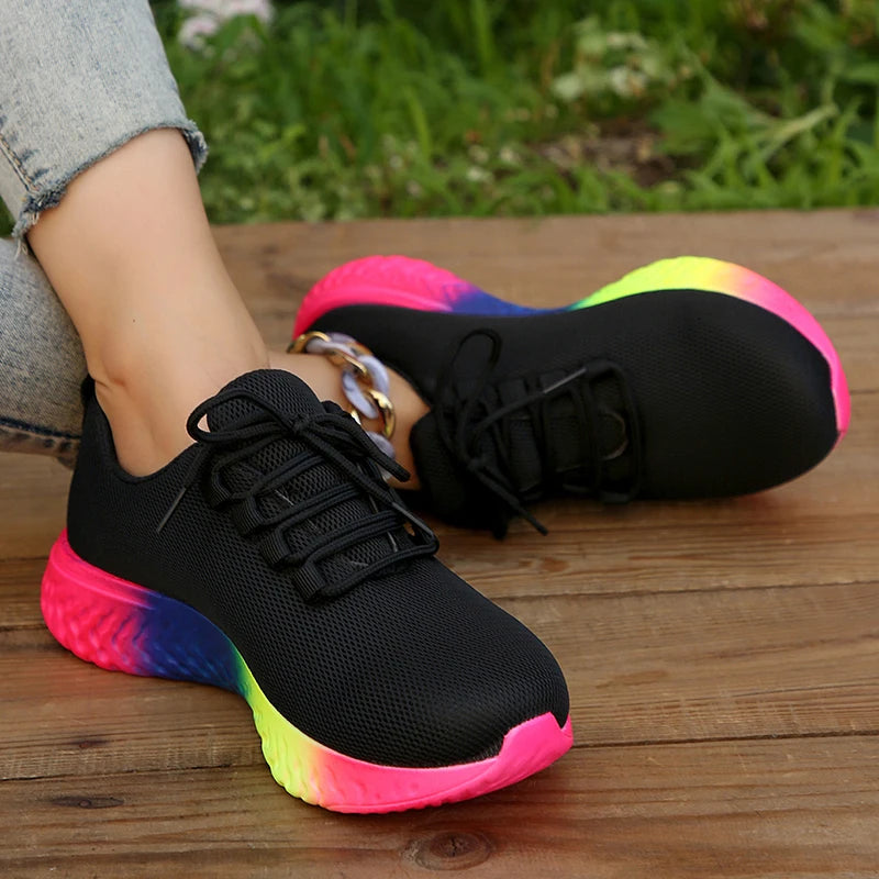 Women Rainbow Sole Sneakers-Online Digital Fitness Store