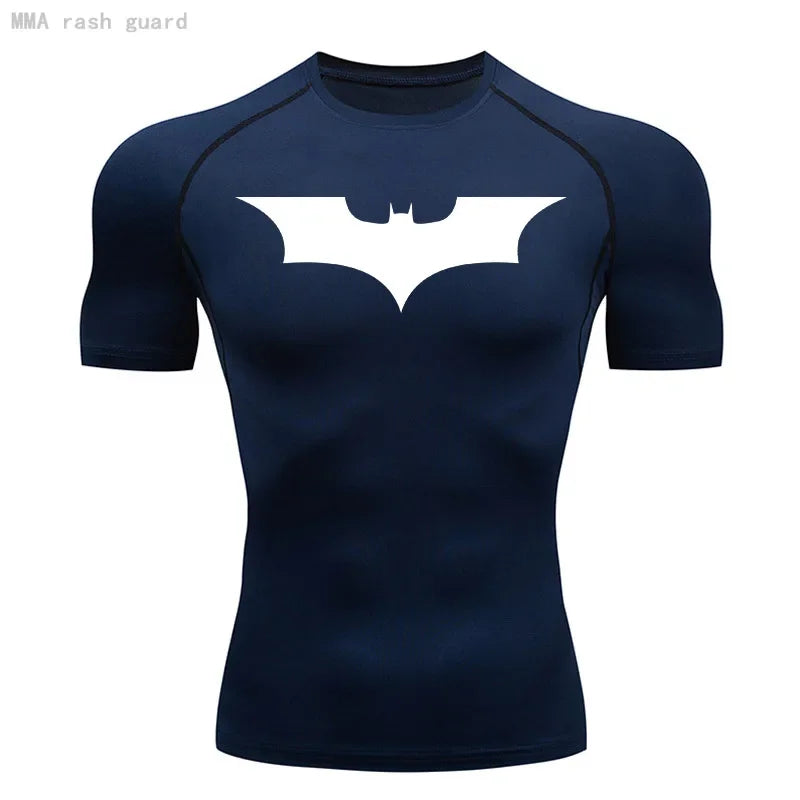Men's Compression Quick Dry T Shirt, Batman Compression T Shirt, Dark Knight T Shirt