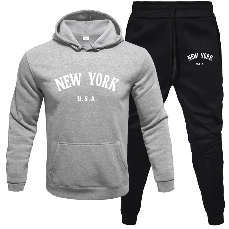 New York Hoodie Tracksuit-Online Digital Fitness Store