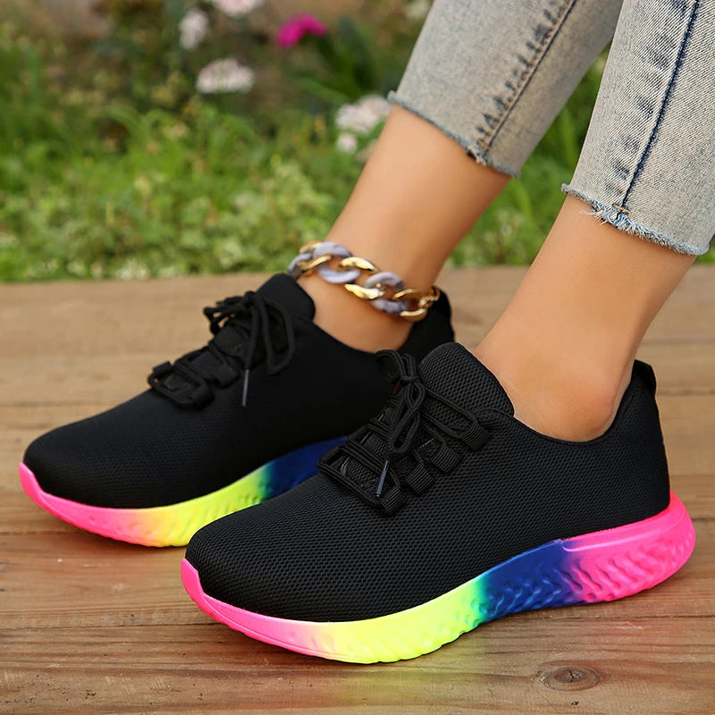 Women Rainbow Sole Sneakers-Online Digital Fitness Store