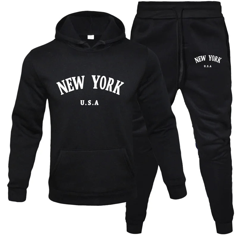 New York Hoodie Tracksuit-Online Digital Fitness Store