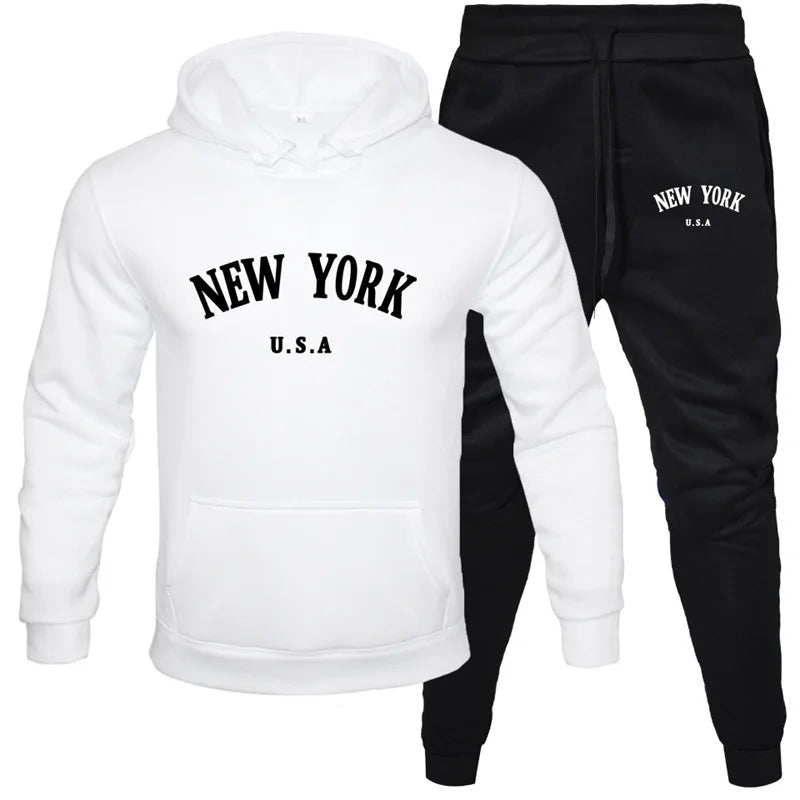 New York Hoodie Tracksuit-Online Digital Fitness Store