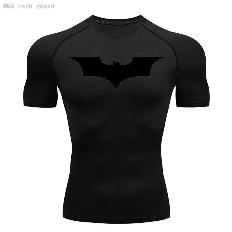 Men's Compression Quick Dry T Shirt, Batman Compression T Shirt, Dark Knight T Shirt