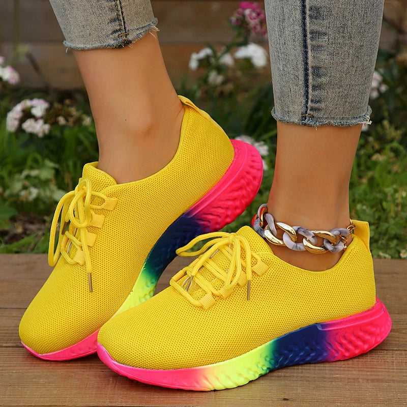 Women Rainbow Sole Sneakers-Online Digital Fitness Store