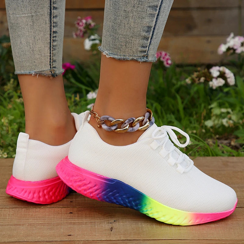 Women Rainbow Sole Sneakers -Online Digital Fitness Store