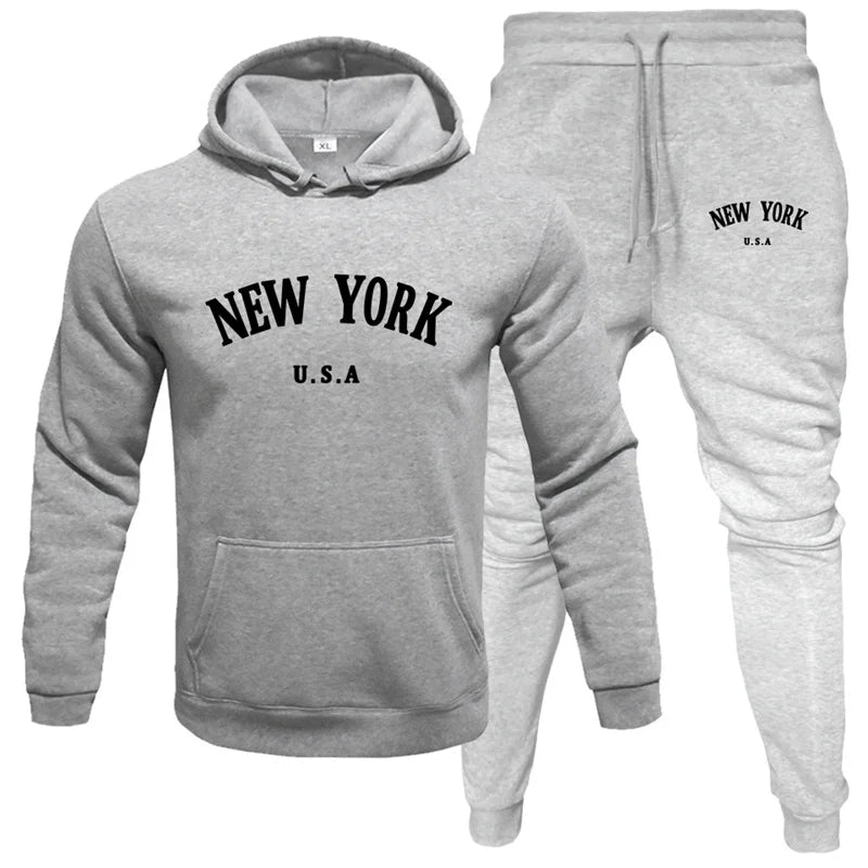 New York Hoodie Tracksuit-Online Digital Fitness Store