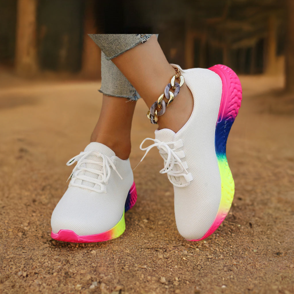 Women Rainbow Sole Sneakers-Online Digital Fitness Store