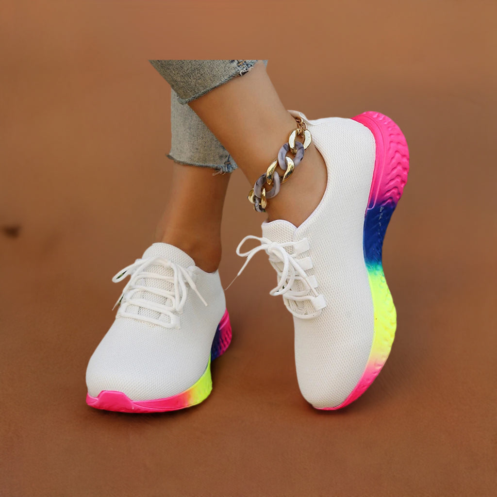 Women Rainbow Sole Sneakers-Online Digital Fitness Store